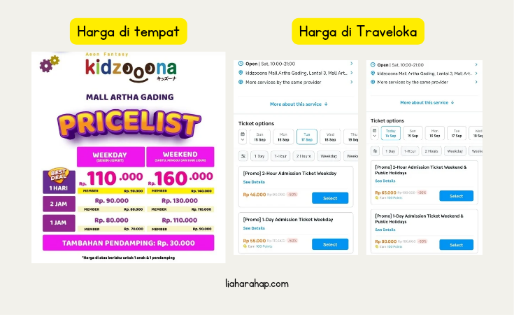 harga tiket main di playground kidzooona